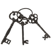 gjenstander Dekorativ nøkkelring, antikk nøkkeldesign, som et nostalgisk hjemmetilbehør, 27 cm