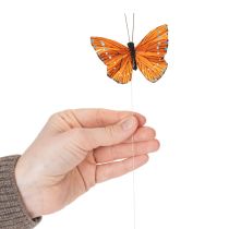 gjenstander Dekorative sommerfugler på ståltråd for fargerik borddekorasjon, 7 cm, 12 stk.