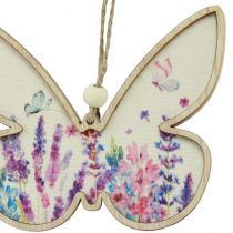 gjenstander Butterfly dekorative oppheng i tre lin 11,5x9,5cm 6stk