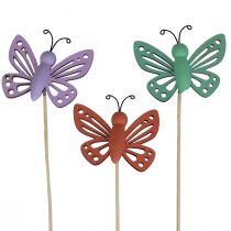gjenstander Vårdekorasjon blomsterplugger tre dekorative sommerfugler 6×8cm 10stk