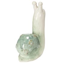gjenstander Keramisk dekorativ sneglefigur for stilige bomiljøer og fortryllende borddekorasjoner, 16 cm