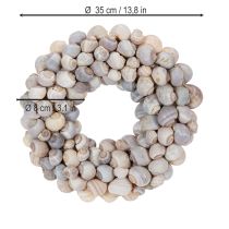 gjenstander Sneglekrans til oppheng, dekorativ krans, maritim stil, Nathai, Ø35 cm