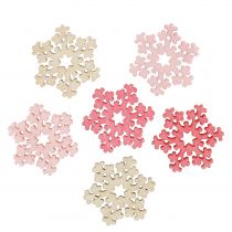 gjenstander Snowflake mix rosa, rosa, naturlig Ø2cm 144p