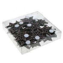 gjenstander Dekorative stjerner lilla trestjerner snøflak selvklebende 4cm blanding 36 stk.