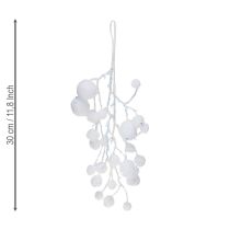 gjenstander Snøfnuggdekorasjonsgrener til oppheng av glitter 30 cm 2 stk