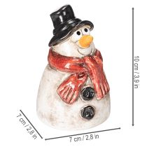 gjenstander Snømannfigur med rødt skjerf, juledekorasjon, 10 cm