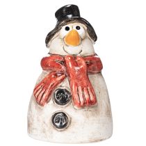 gjenstander Snømannfigur med rødt skjerf, juledekorasjon, 10 cm