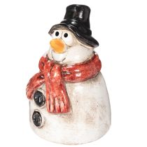 gjenstander Snømannfigur med rødt skjerf, juledekorasjon, 10 cm