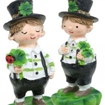 gjenstander Skorsteinsfeier med kløver, plugg til nyttårsaften, lykkebringer, St Patrick's Day L27cm 4 stk.