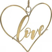 Bokstaver Love hjerte deco metall gull til å henge opp 27cm