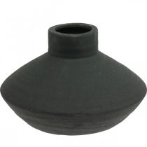 Sort keramikkvase dekorativ vase flat pære H12,5cm