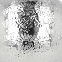 Flytende ball blomster sølvmetall Ø10cm