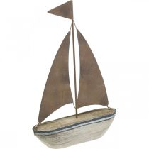 gjenstander Deco seilbåt tre rust maritim dekorasjon 16×25cm