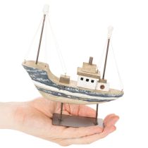 gjenstander Skipsdekorasjon, maritim stil, tre med stativ, 20 cm