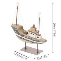 gjenstander Skipsdekorasjon, maritim stil, tre med stativ, 20 cm