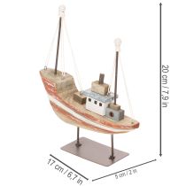 gjenstander Dekorativ trebåtmodell for vinduskarmen 20 cm