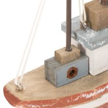 gjenstander Dekorativ trebåtmodell for vinduskarmen 20 cm