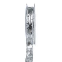 gjenstander Dekorbånd sølv med trådkant 15mm 25m