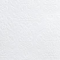 gjenstander Servietter Hvit borddekorasjon Preget mønster 33x33cm 15stk