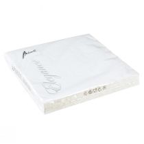 gjenstander Servietter Hvit borddekorasjon Preget mønster 33x33cm 15 stk.