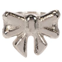 gjenstander Serviettring med sløyfe, metall, skinnende sølv, 5 cm, 4 stk.