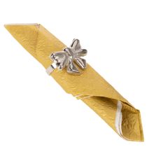 gjenstander Serviettring med sløyfe, metall, skinnende sølv, 5 cm, 4 stk.