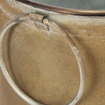 gjenstander Sett med metallpotter og -kar, vintage retro-stil, L 22,5 cm / 27 cm / 31 cm