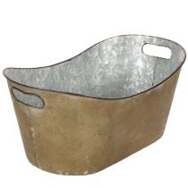 gjenstander Sett med blomsterpotter og -kar, kobberfarget/hvit, L32,5 cm/36,5 cm/41,5 cm