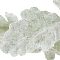 gjenstander Kunstig Senecio-gren, sølvblad, intrikat utformet, 45 cm, 3 stk.