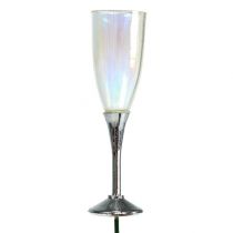 Nyttårsaften dekorasjon champagne glass plugg sølv 7,5cm L27cm 12stk