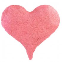 Hjertedekor med sisalfibre lys rosa sisalhjerte 40x40cm