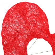 Sisal hjerte mansjett 20cm rødt hjerte sisal blomsterdekorasjon 10stk