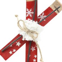 gjenstander Ski par rødt til å henge juletre 13,7cm x 7cm 3stk