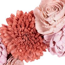 gjenstander Hengende blomsterkrans med rosa blomster for stilig dekorasjon av boareal, 25 cm