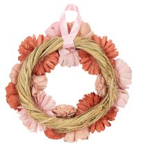 gjenstander Hengende blomsterkrans med rosa blomster for stilig dekorasjon av boareal, 25 cm