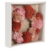 gjenstander Hengende blomsterkrans med rosa blomster for stilig dekorasjon av boareal, 25 cm