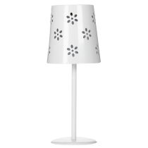 gjenstander Solcelledrevet bordlampe med blomstermønster for belysning på balkong, terrasse eller hage, 28 cm