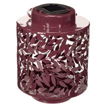 gjenstander Lanterne med bladmotiv, solcelledrevet, for stemningsfull utendørsbelysning, 25 cm