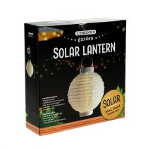 gjenstander Lantern LED med solcelle 20cm hvit