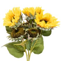 gjenstander Kunstig solsikke med realistiske blader og blomster, 58 cm, 3 stk.