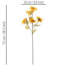 gjenstander Kunstig solsikkeblomst, naturtro dekorasjon, 72 cm, 2 stk.