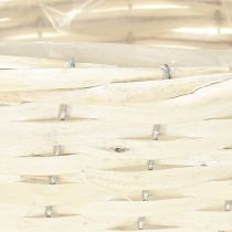 gjenstander Spisekurv i rotting, hvitvasket naturfarget, 29×18×14 cm