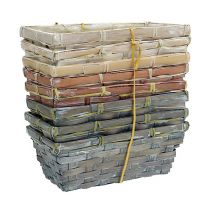 gjenstander Sponkurvsett hvit, grå, brun 8 stk 20cm x 11cm