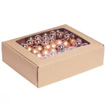 gjenstander Speilbær juleglass aprikos rosa Ø25mm 140 stk