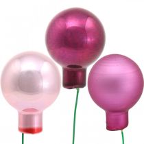 gjenstander Mini julekule Rosa Glass Speil Bær Bær Ø20mm 140 stk