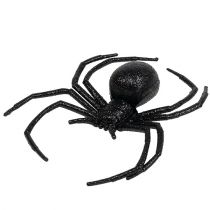 Edderkopp svart 16cm med glimmer