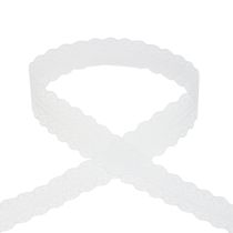 Blondebånd gavebånd hvitt pyntebånd blonder 28mm 20m