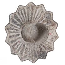 gjenstander Avsmalnende lysestake for å feste antikk grå 7×8,5cm 4stk