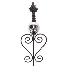 gjenstander Hagepike med utsmykket design, dekorativ form og stilig metallkule, 90 cm, 2 stk.