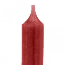Konisk stearinlys rødfargede stearinlys rubinrød 120mm / Ø21mm 6stk